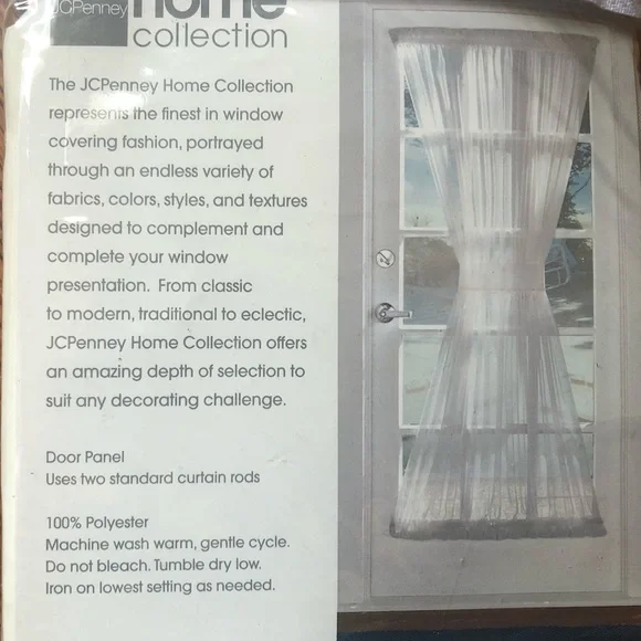 2 JC Penney Home Collection Door Panel Sheer ~ NEW - Picture 4 of 4
